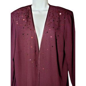 Karen Kwong Vintage 80s‎ Beaded Blazer Jacket 20WP Sparkle Shimmer Evening Wear
